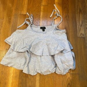 J. Crew Light Blue Ruffle Tank Top